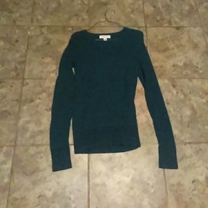 Blue-green long sleeve sweater